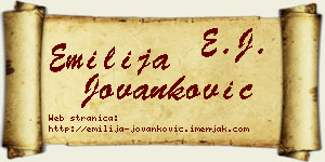 Emilija Jovanković vizit kartica